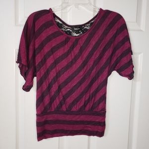 Iz Byer purple and black blouse size small